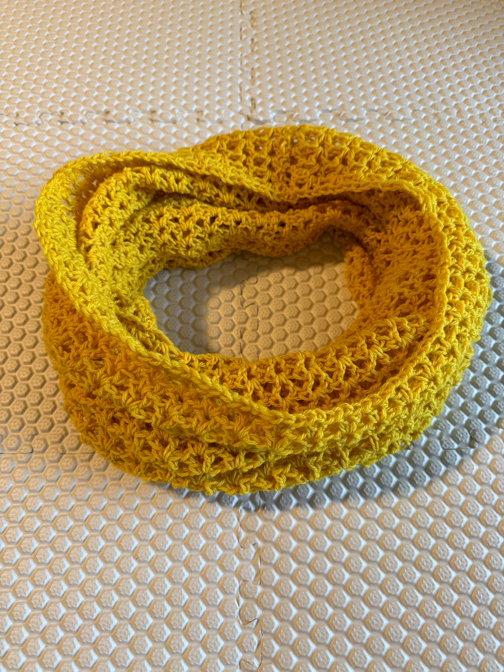 Sour Citrus Crochet Cowl - Acrylic/Wool/Nylon Blend - Handmade Scarf
