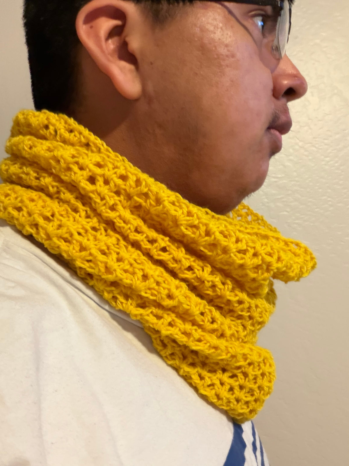 Sour Citrus Crochet Cowl - Acrylic/Wool/Nylon Blend - Handmade Scarf
