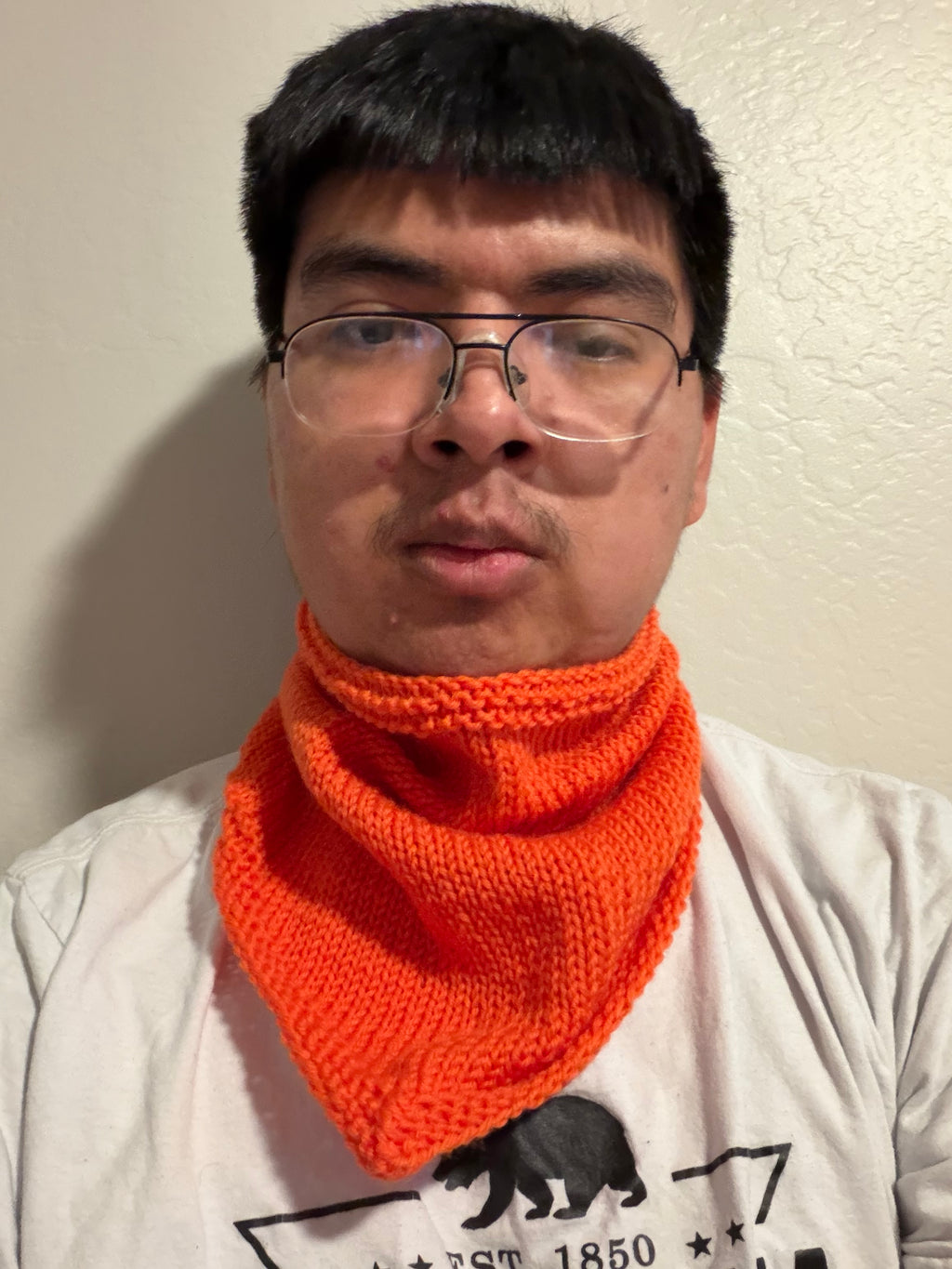 Pumpkin Patch Bandana Cowl - 100% Superwash Wool - Handknit Scarf