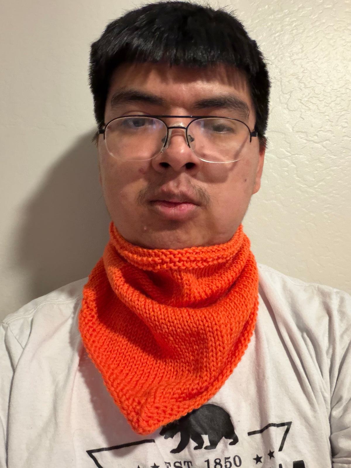 Pumpkin Patch Bandana Cowl - 100% Superwash Wool - Handknit Scarf